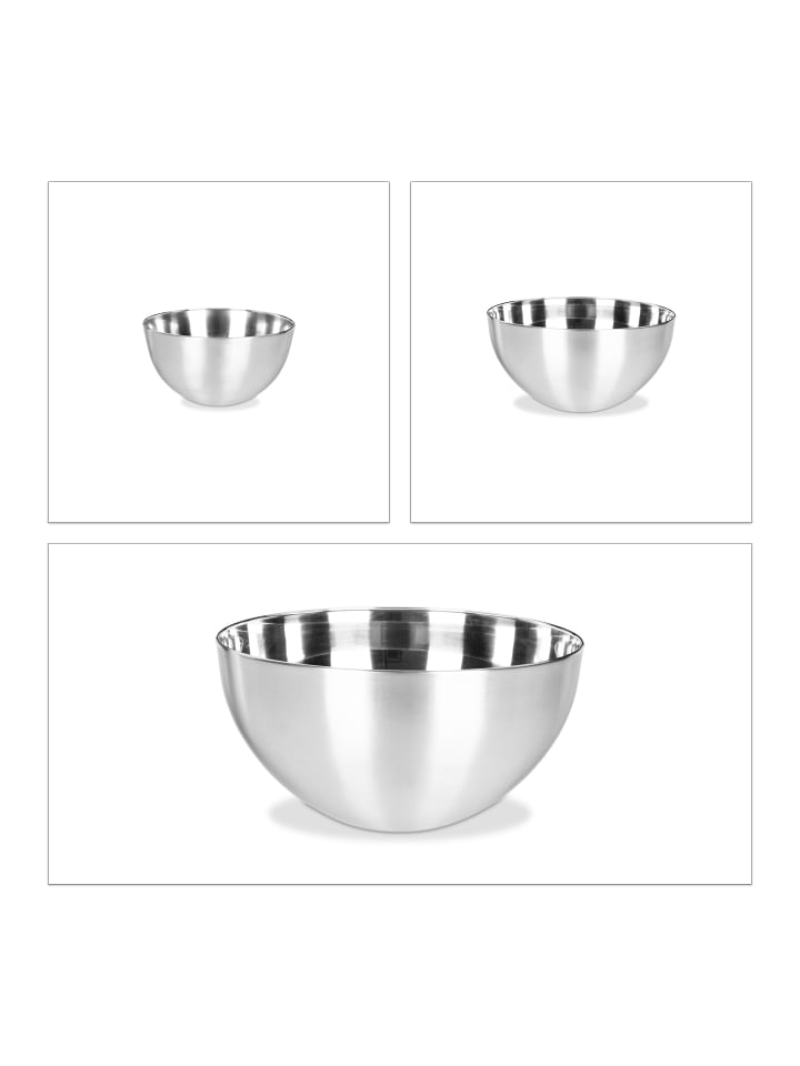 relaxdays Rührschüssel Set 3 teilig in Silber günstig kaufen onesize
