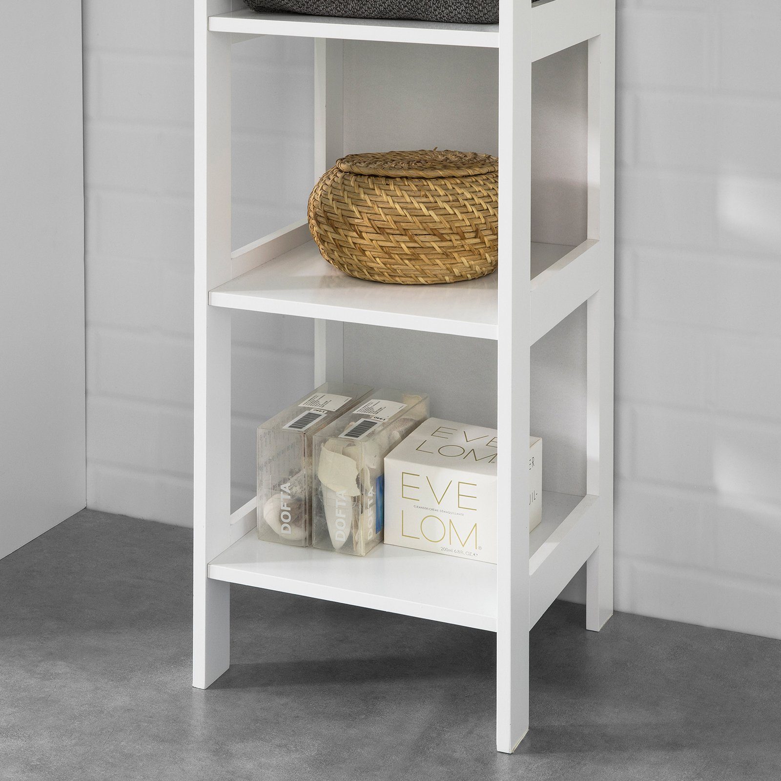 SoBuy Badregal BZR14, Bad-Hochschrank mit 5 Ablagen Standregal Aufbewahrungsregal