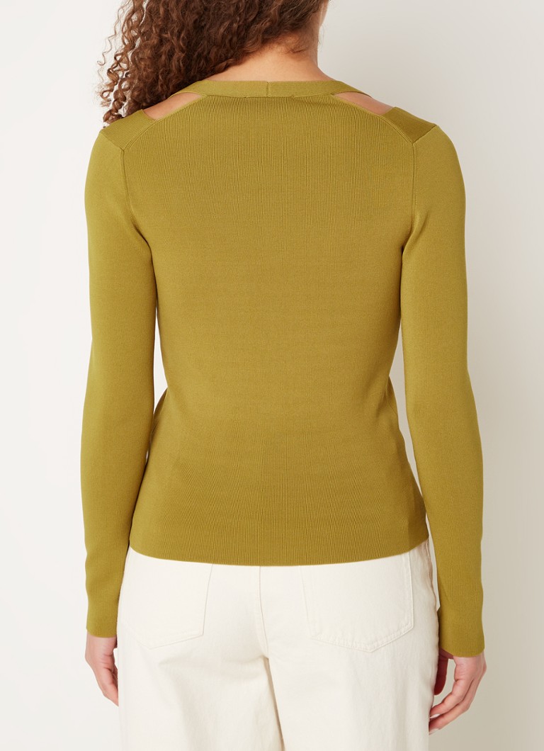 Phase Eight Emily rib knitted top with cut-out detail