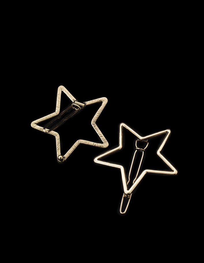 Barrettes étoiles métal doré fille