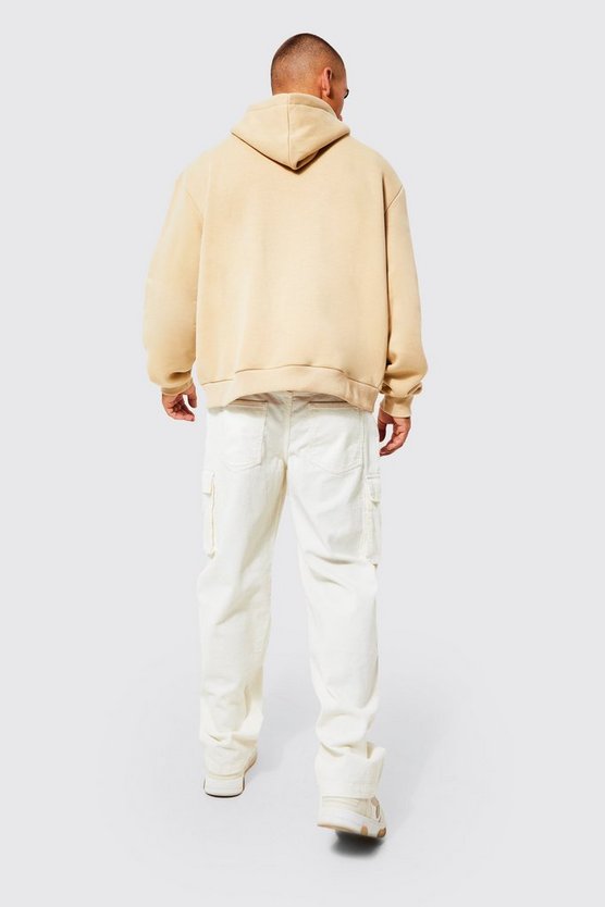 Kastiger Hoodie mit Reißverschluss