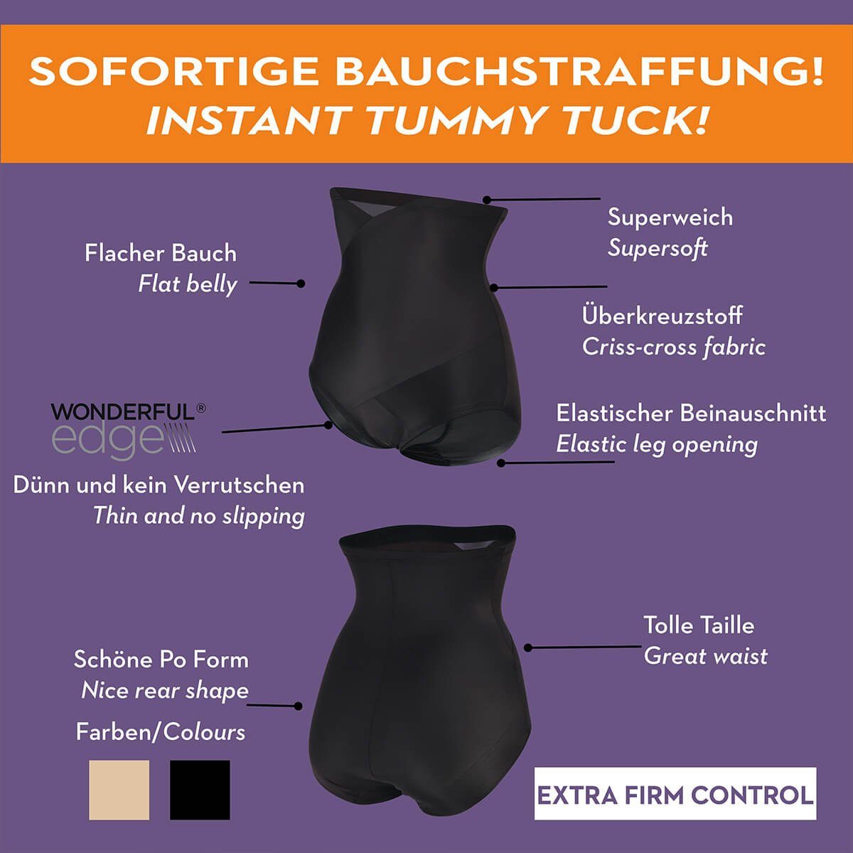 Miss Perfect Miederhose 4435 Damen Bauchweg Miederhose Tummy Tux Extra Firm Control