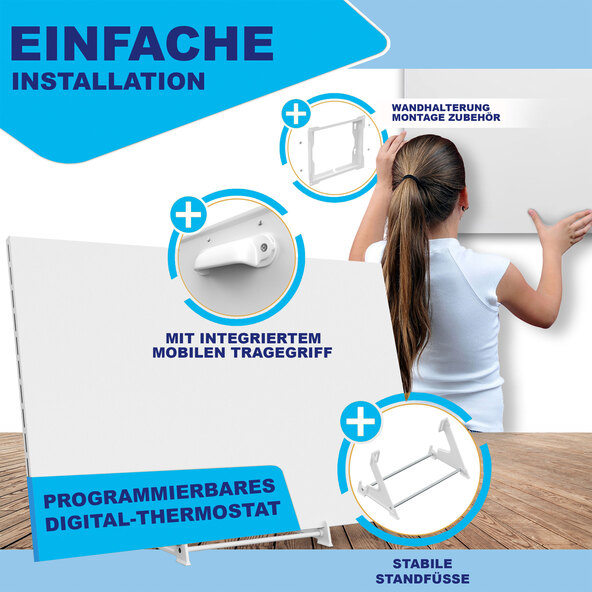 Hybrid Infrarotheizung, inkl. Thermostat, 450 W