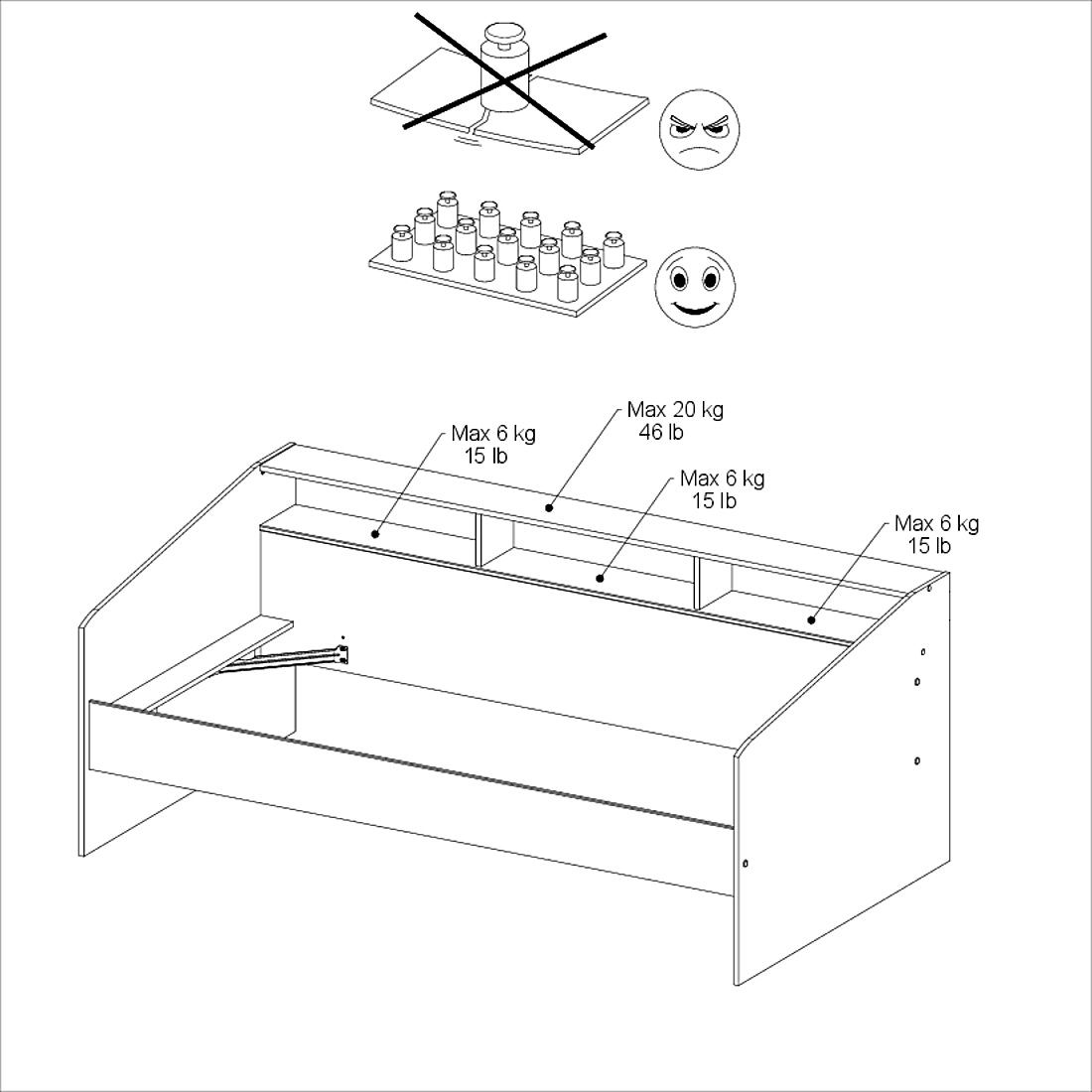 Parisot Jugendzimmer-Set Sleep, (Komplett Set, 1-St., in verschiedenen Zusammenstellungen wählbar), Rückwände drehbar - Weiss oder Eiche, inkl. Bettschubkästen