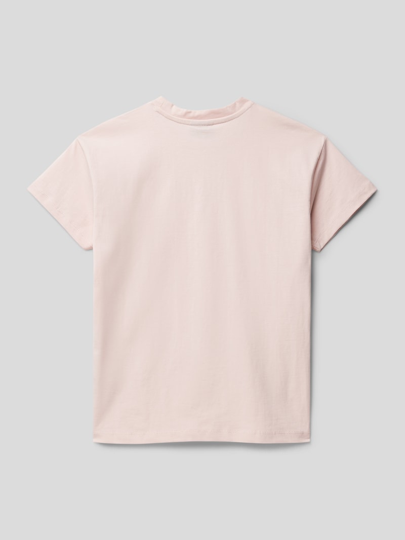 T-Shirt mit Label-Print Modell 'Telissa' in hellrosa