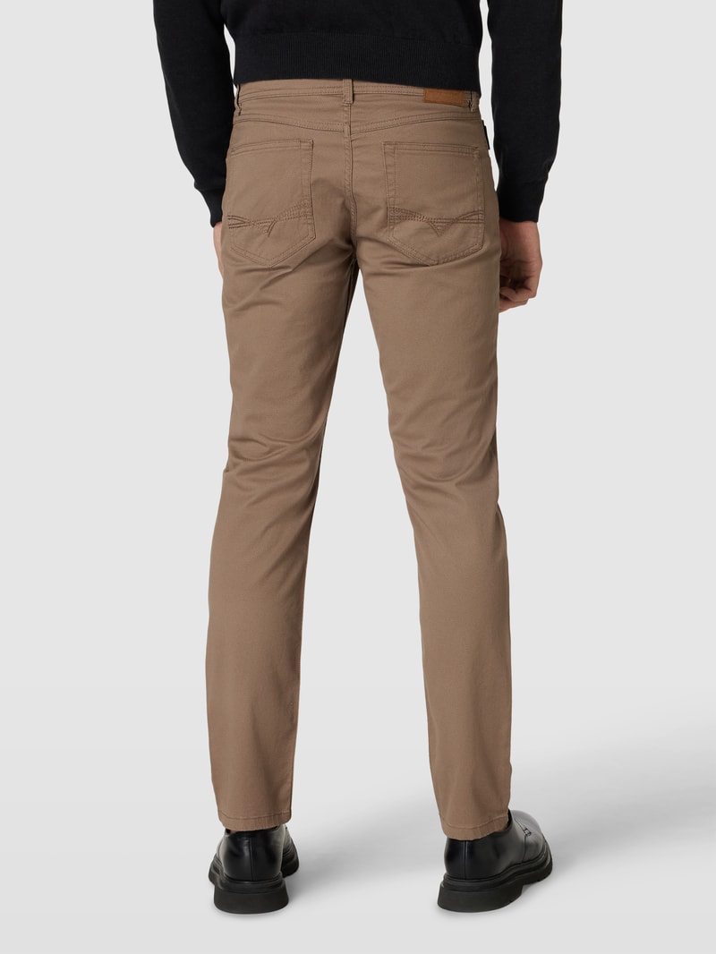 Stoffhose mit Strukturmuster in hellbraun