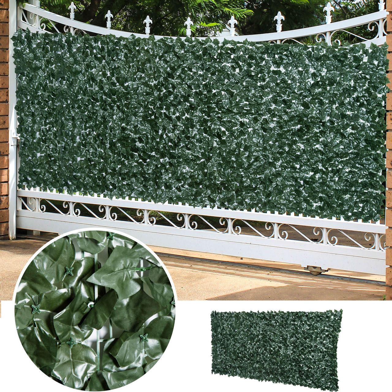 Outsunny Künstliche Hecke, Dunkelgrün 300 x 150 cm