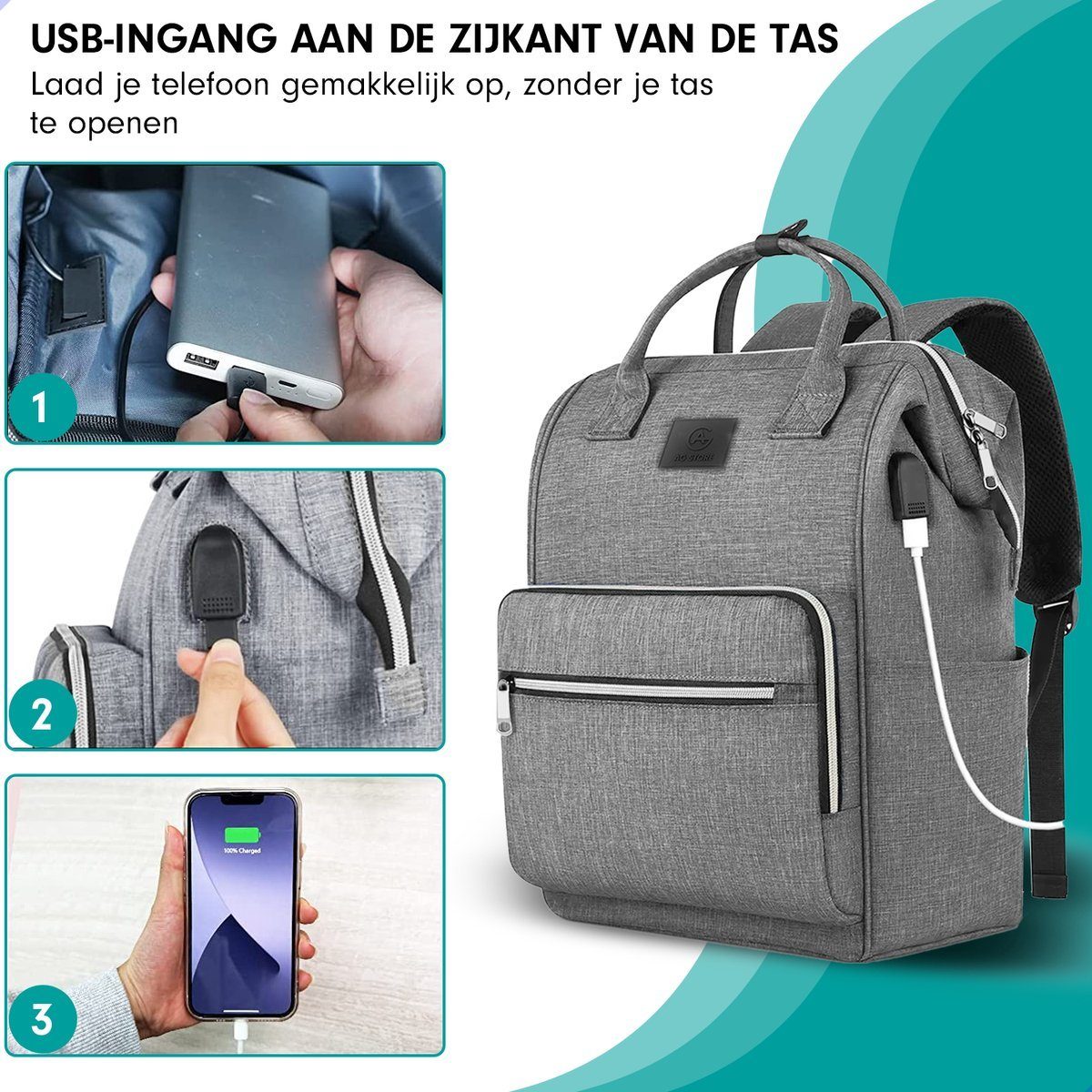 AG Notebook-Rucksack AG10 Rucksack & Laptoptasche 15,6 17,2 Zoll Laptop mit USB-Ladestation