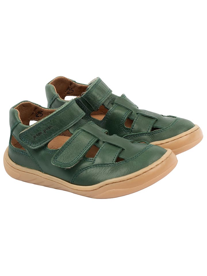 POM POM Leder-Barfußschuhe in Grün günstig kaufen