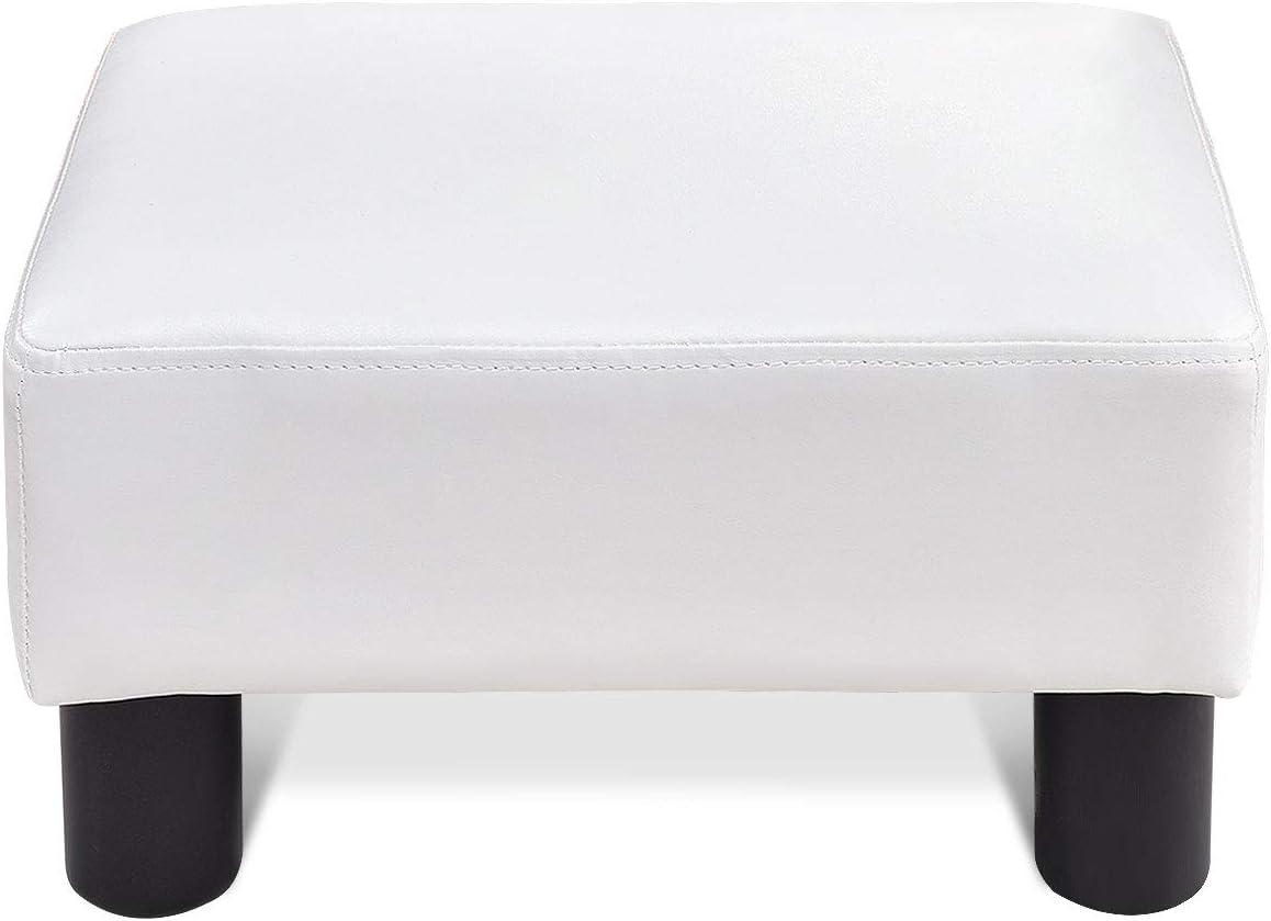 Costway COSTWAYKleiner Fußhocker, Hocker aus Kunstleder