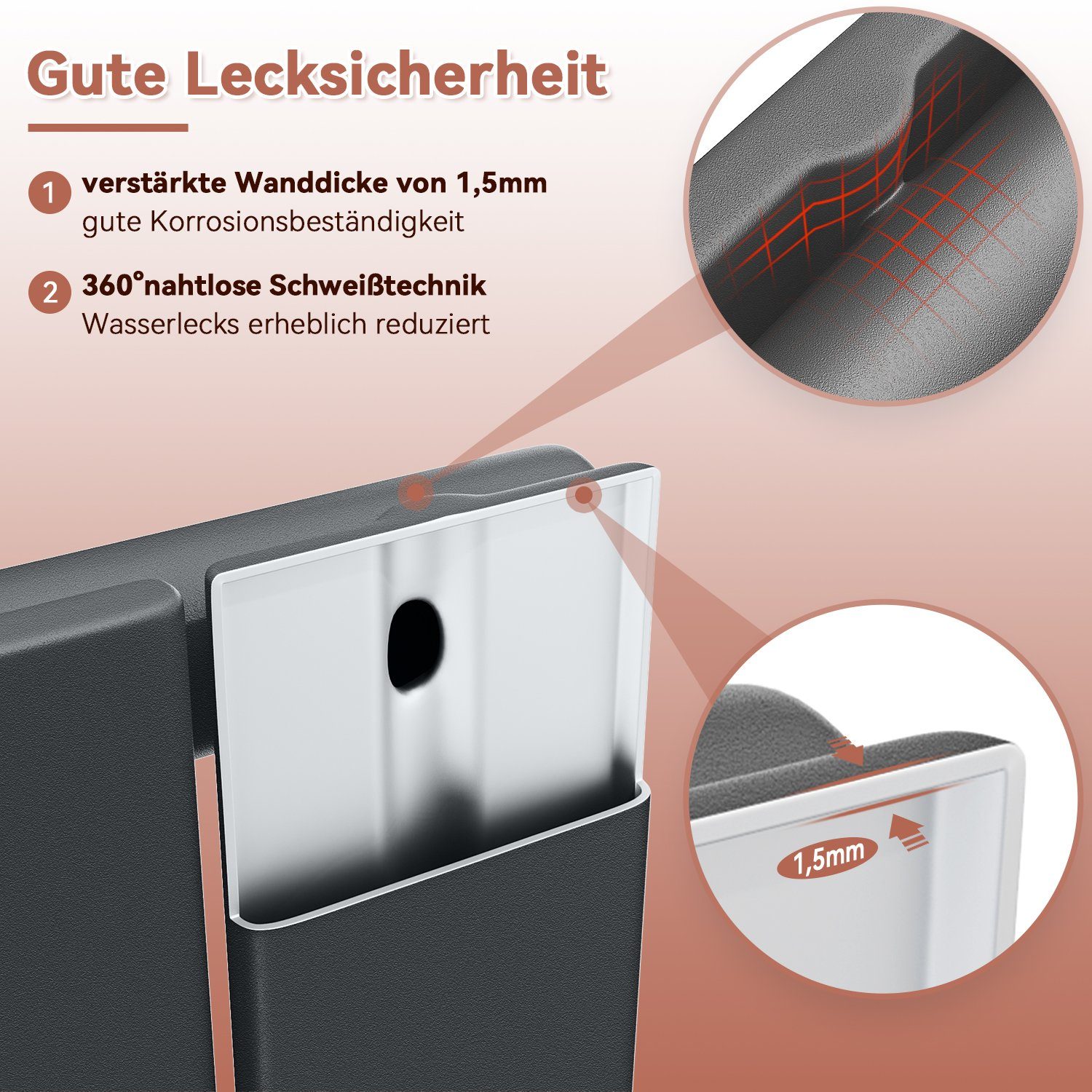 ELEGANT Designheizkörper Design Heizkörper Flach Anthrazit mit Multiblock Doppellagig/Einlagig, Paneelheizkörper Vertikal/Horizontal, Doppellagig/Einlagig, Anthrazit