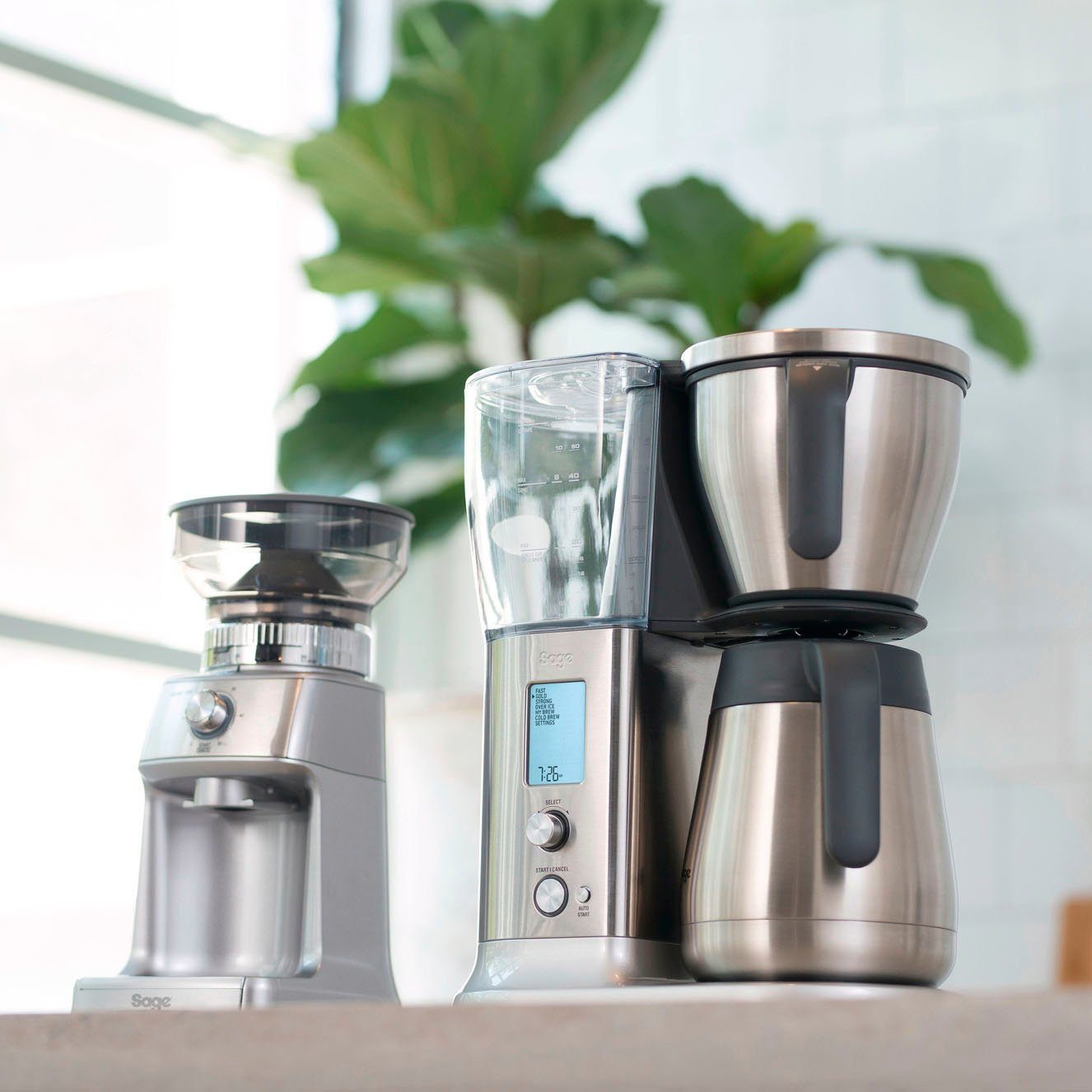 Sage Filterkaffeemaschine the Precision Brewer Thermal SDC450BSS, 1,8l Kaffeekanne, Korbfilter