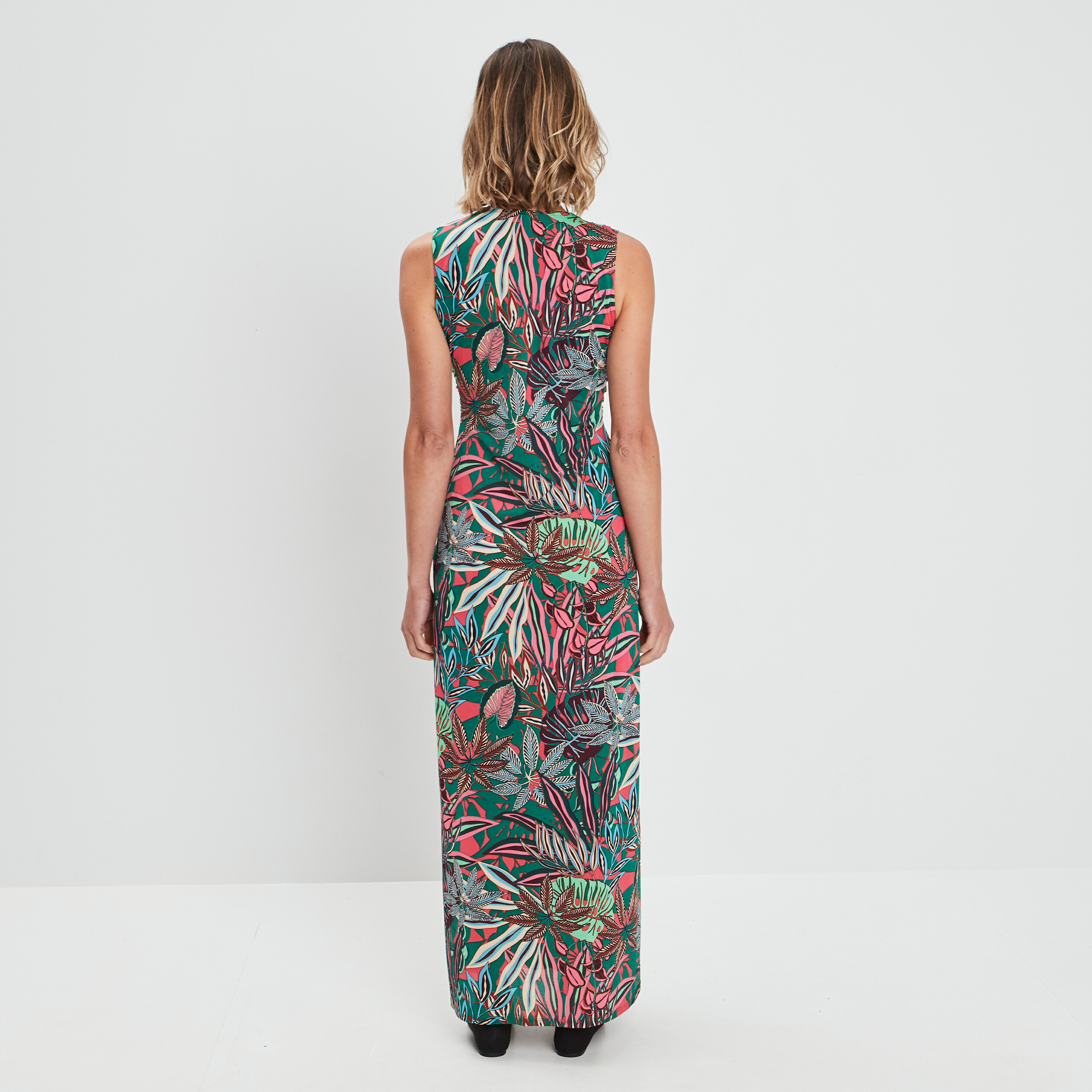 Robe longue droite vert femme | La Halle