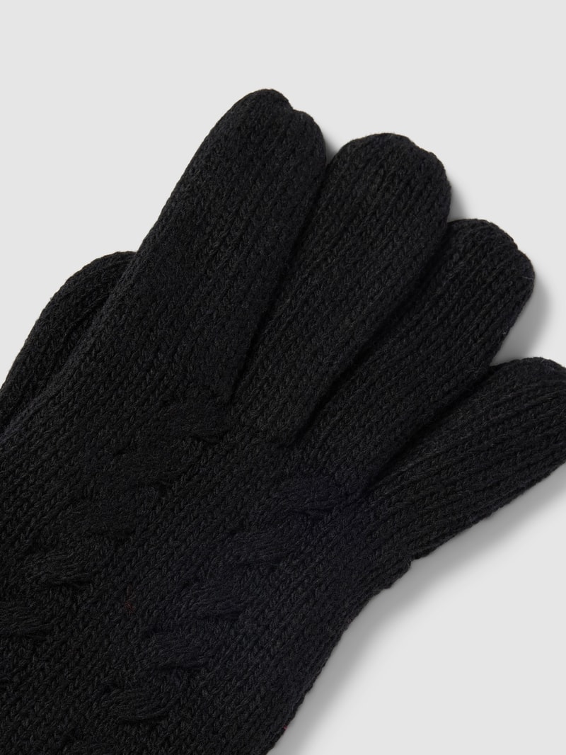 Handschuhe mit Label-Detail in schwarz