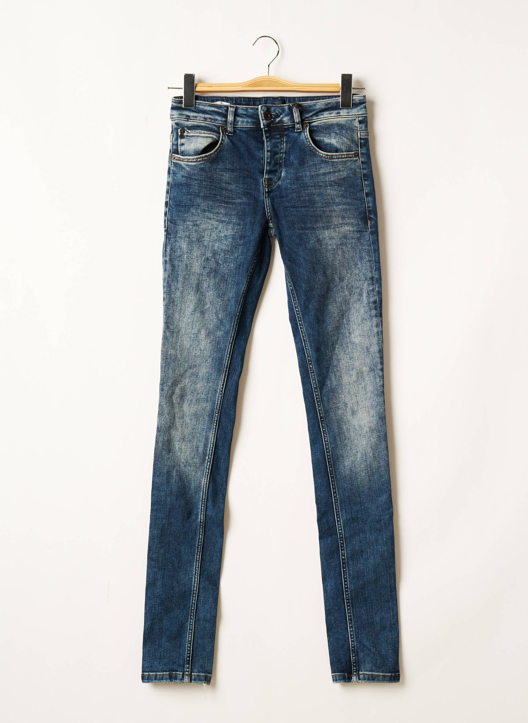 Solid Jeans Skinny Femme couleur bleu