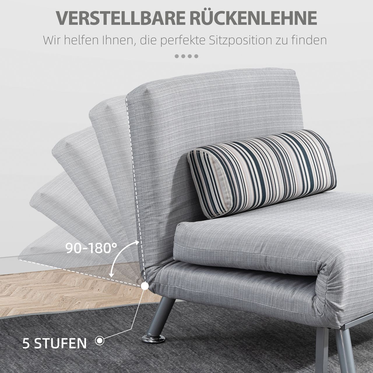 HOMCOM Klappbett Schlafsessel Gästebett Schlafsofa Faltmatratze Bett