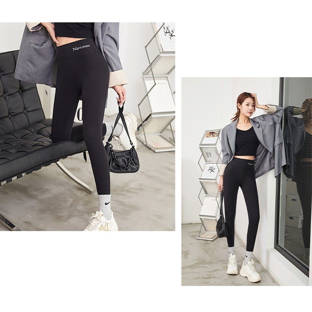 FYLA Thermoleggings Thermohose Damen Herbst- und Winterhose Innenbekleidung Leggings (1-tlg) Einfarbig, warm, hohe Taille, Leggings, Thermohose