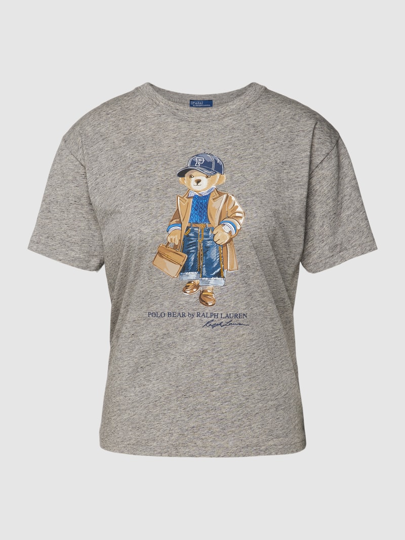T-Shirt mit Motiv-Print in mittelgrau