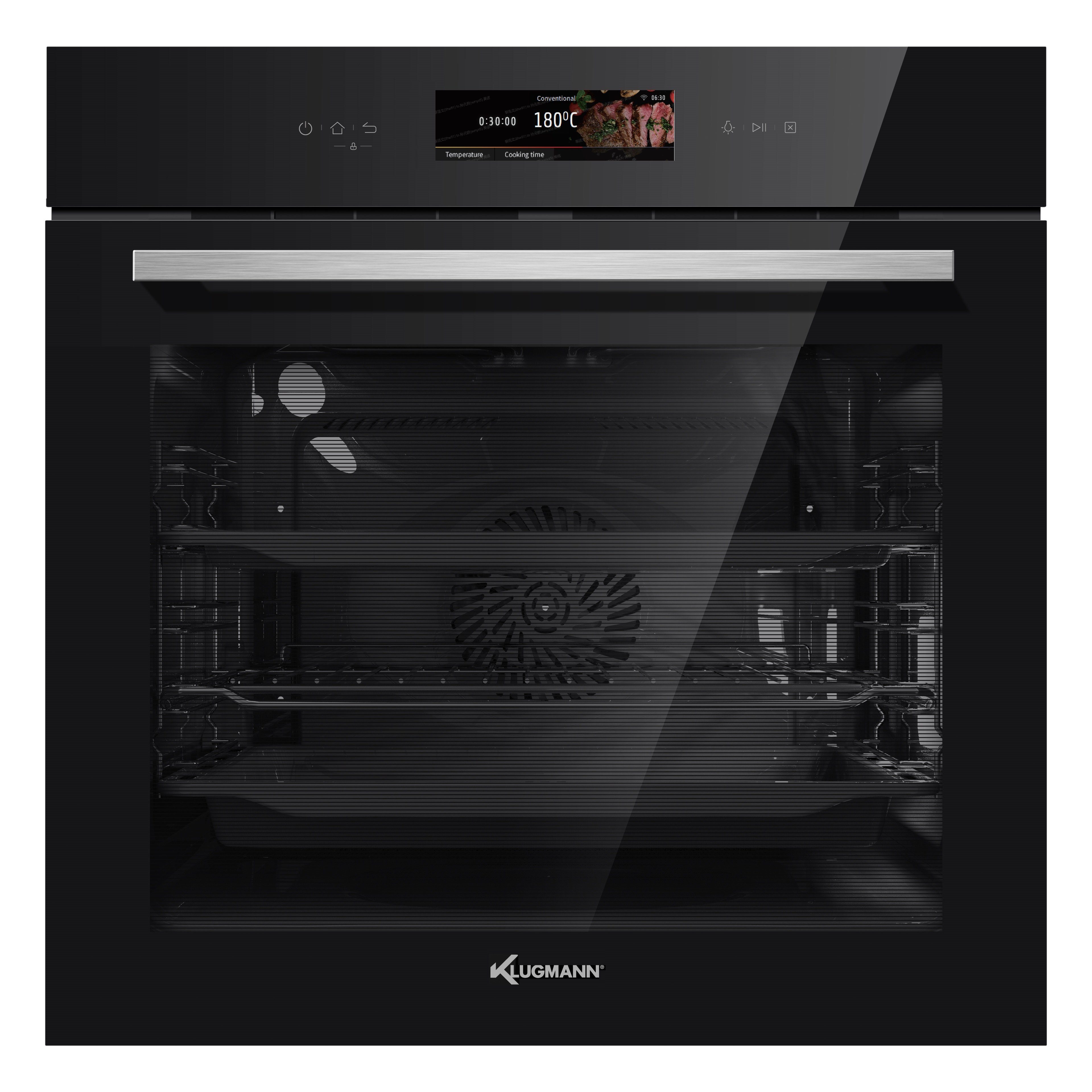 Klugmann Einbaubackofen KO1772TFT, Smart-Herd, Umluft, TFT Farbdisplay 72 L, A+, 17, Teleskop-Vollauszug