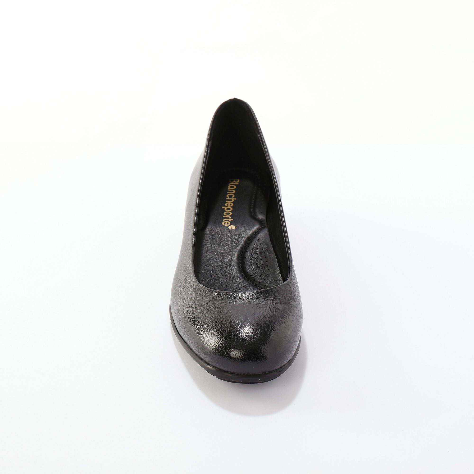 Ballerines souples compensées en cuir lisse