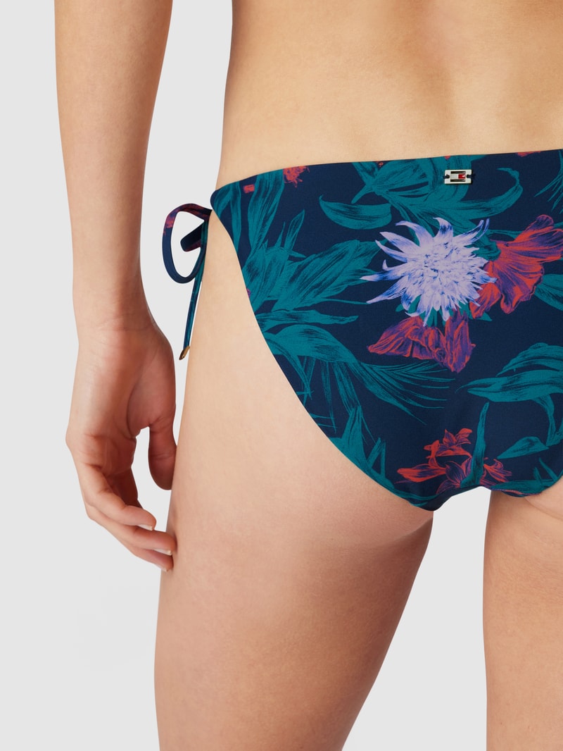 Bikini-Hose mit All-Over-Muster in marineblau