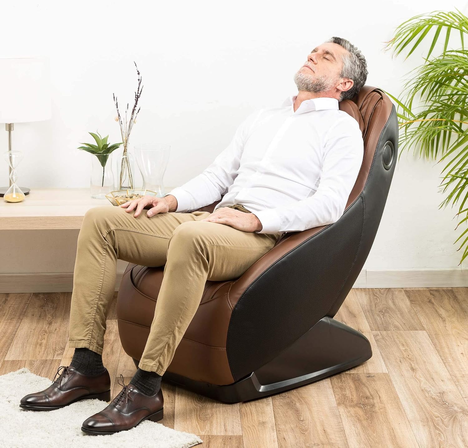 GLOBAL RELAX | Guru® | Sillón de Masaje y Relax Rojo | 3 Modos de Masaje | Función Presoterápia con Aire | Sonido Envolvente 2D | Sillon masajeador con Sistema Bluetooth y USB
