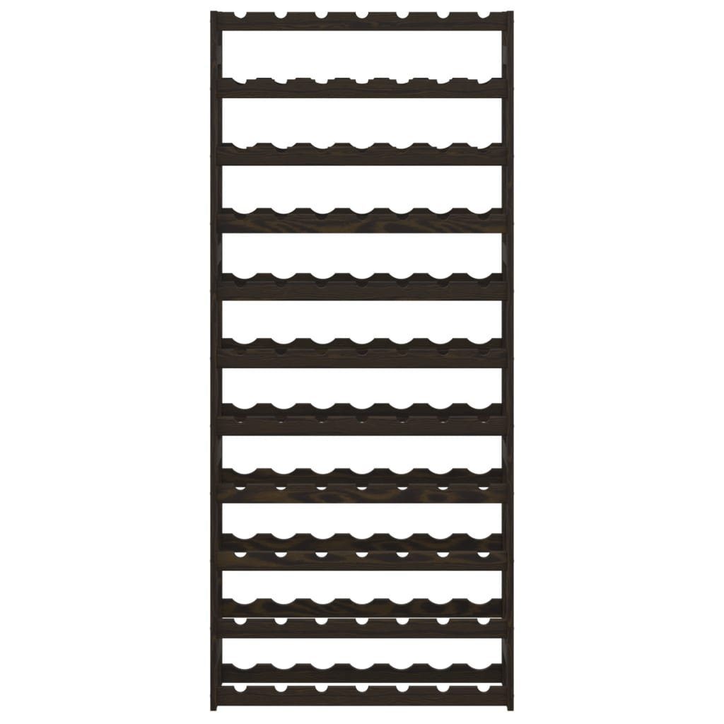vidaXL Weinregal Weinregal für 77 Flaschen Schwarz Massivholz Kiefer