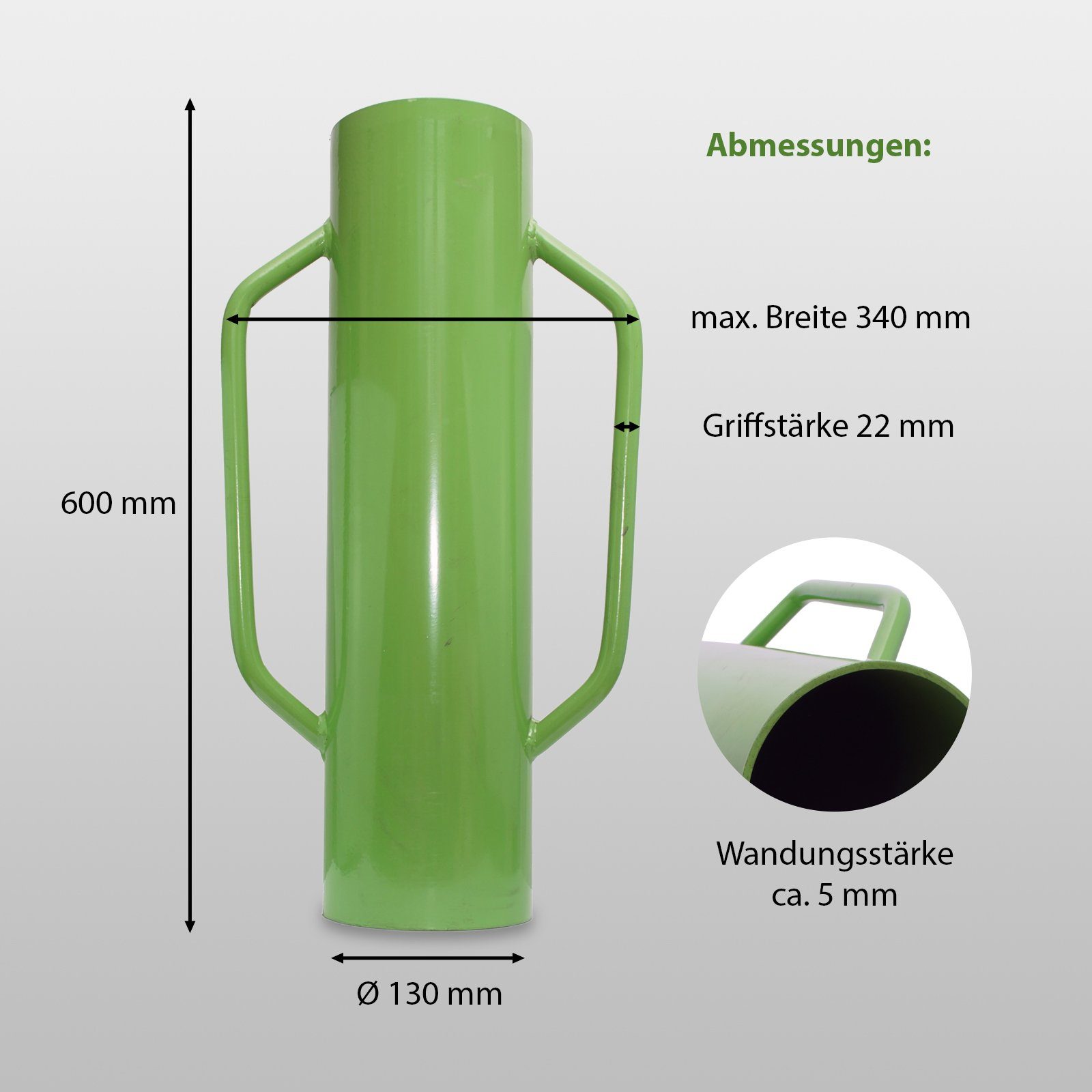 TRUTZHOLM Maschendrahtzaun Ramme Handramme Pfahlramme Zaunpfahlramme Pfostenramme 60 cm 15 kg, (Produkt)