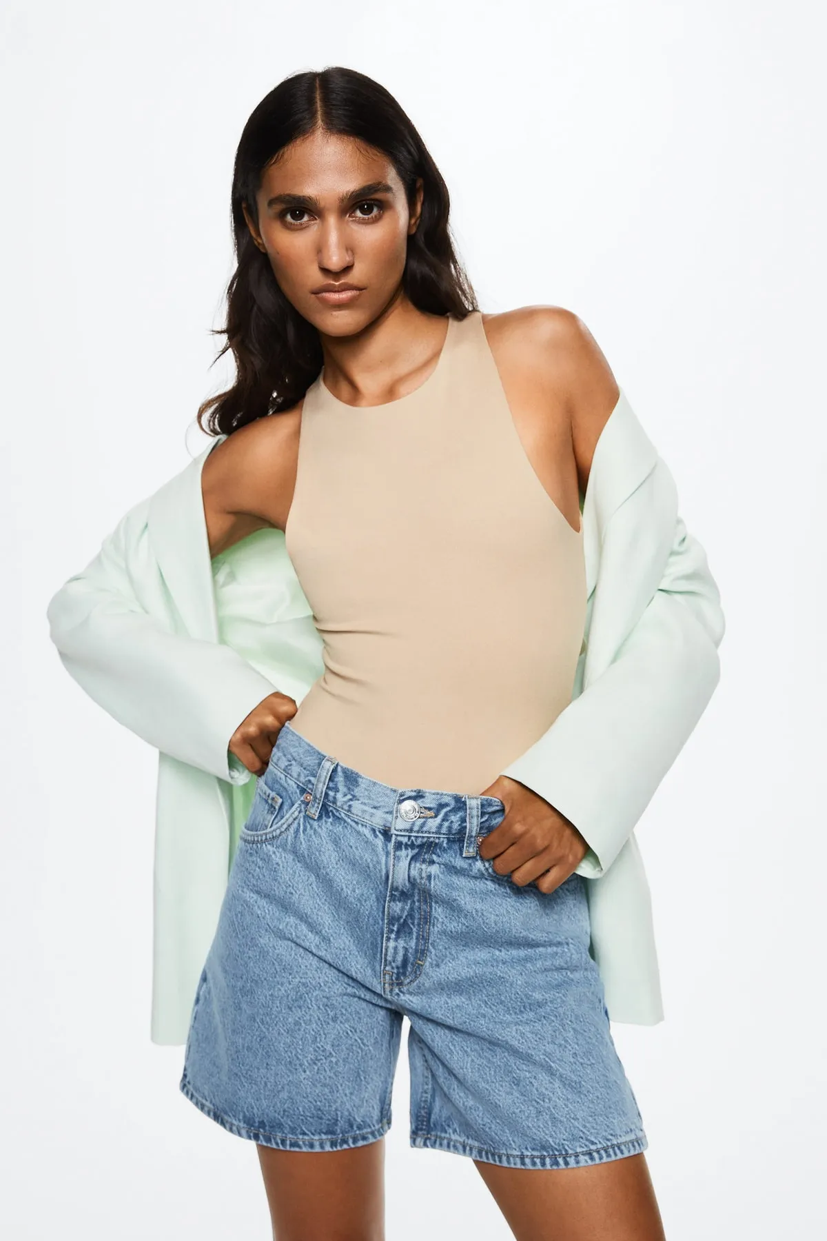 MANGO  Shorts - Blau - Mittlerer Bund