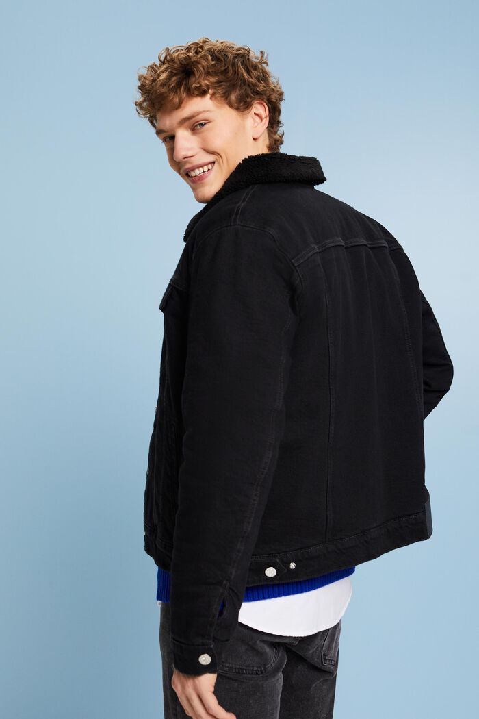 Jeansjacke mit Teddyfell