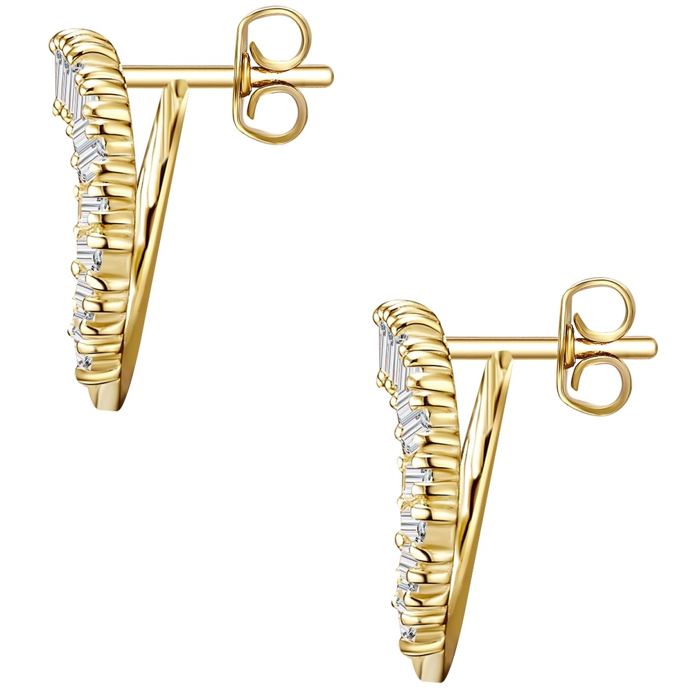 Glanzstücke München Puces d'oreilles en argent Argent sterling Oxyde de zirconium (CZ) en Or jaune Boucles d'oreilles