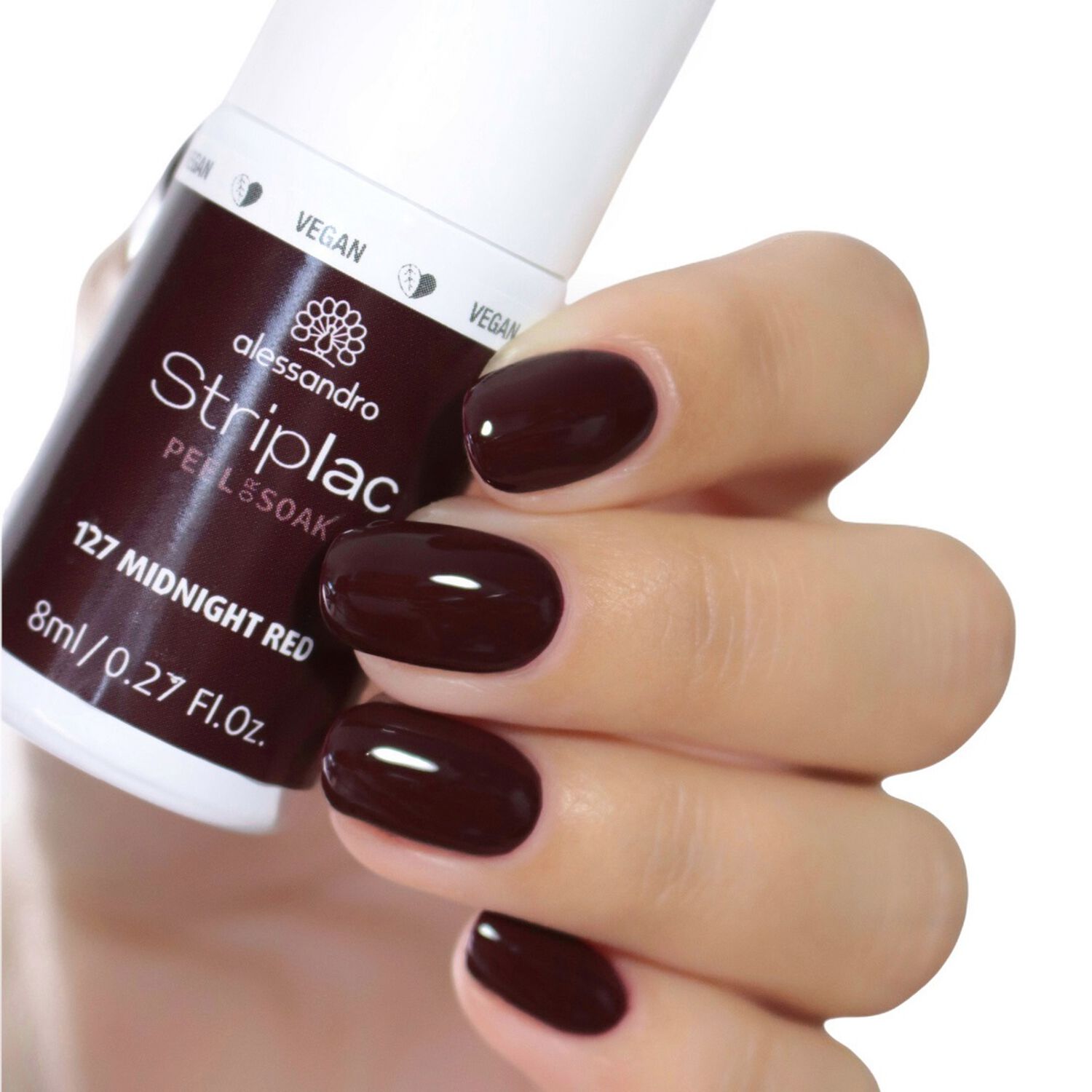 Alessandro Striplac Peel or Soak Vernis Semi-permanent - 127 Midnight Red