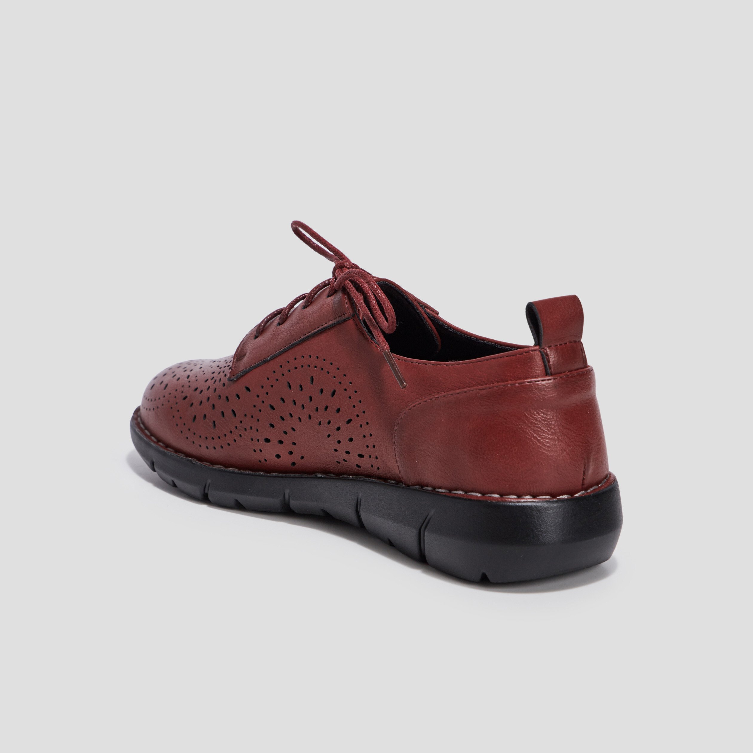 Derbies à lacets compensées rouge femme | La Halle