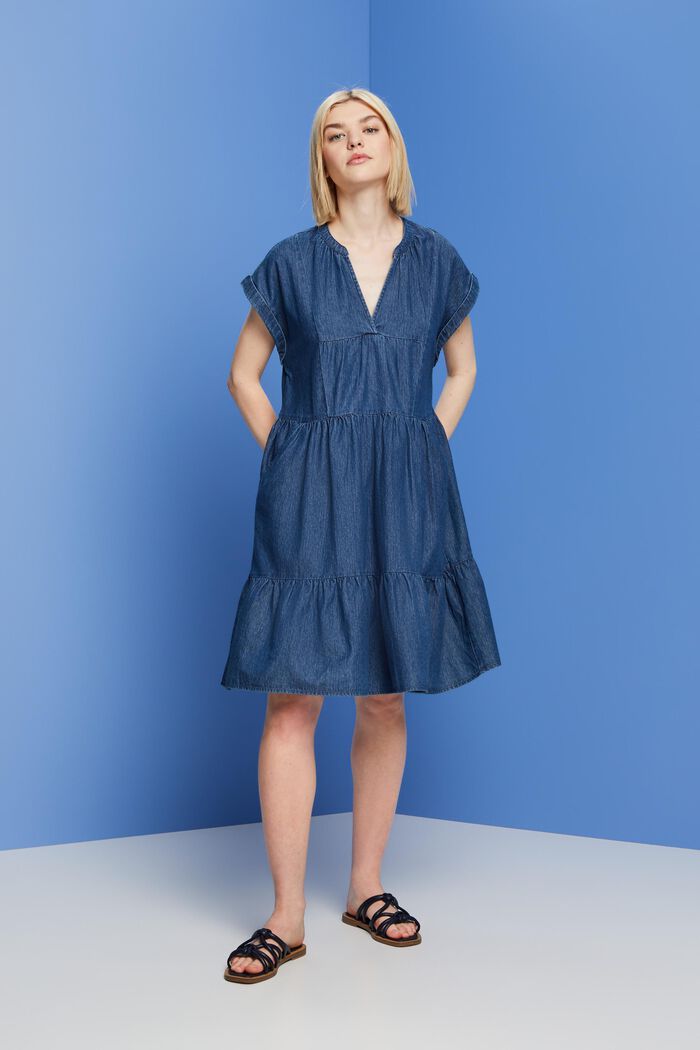 Leichtes Jeanskleid, 100 % Baumwolle