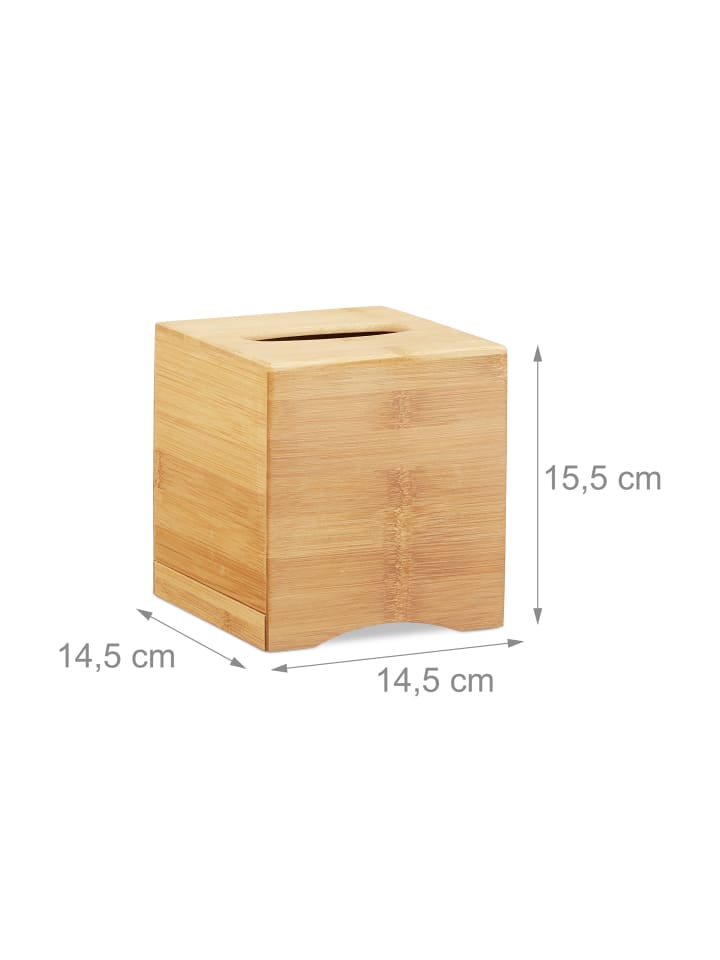 relaxdays 2 x Kosmetiktücherbox in Natur günstig kaufen onesize