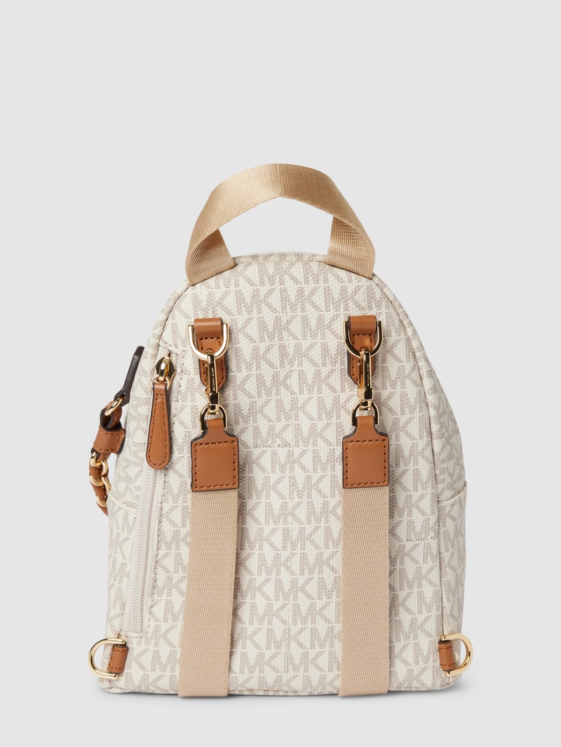 Rucksack mit Allover-Logo Modell 'SLATER' in ecru