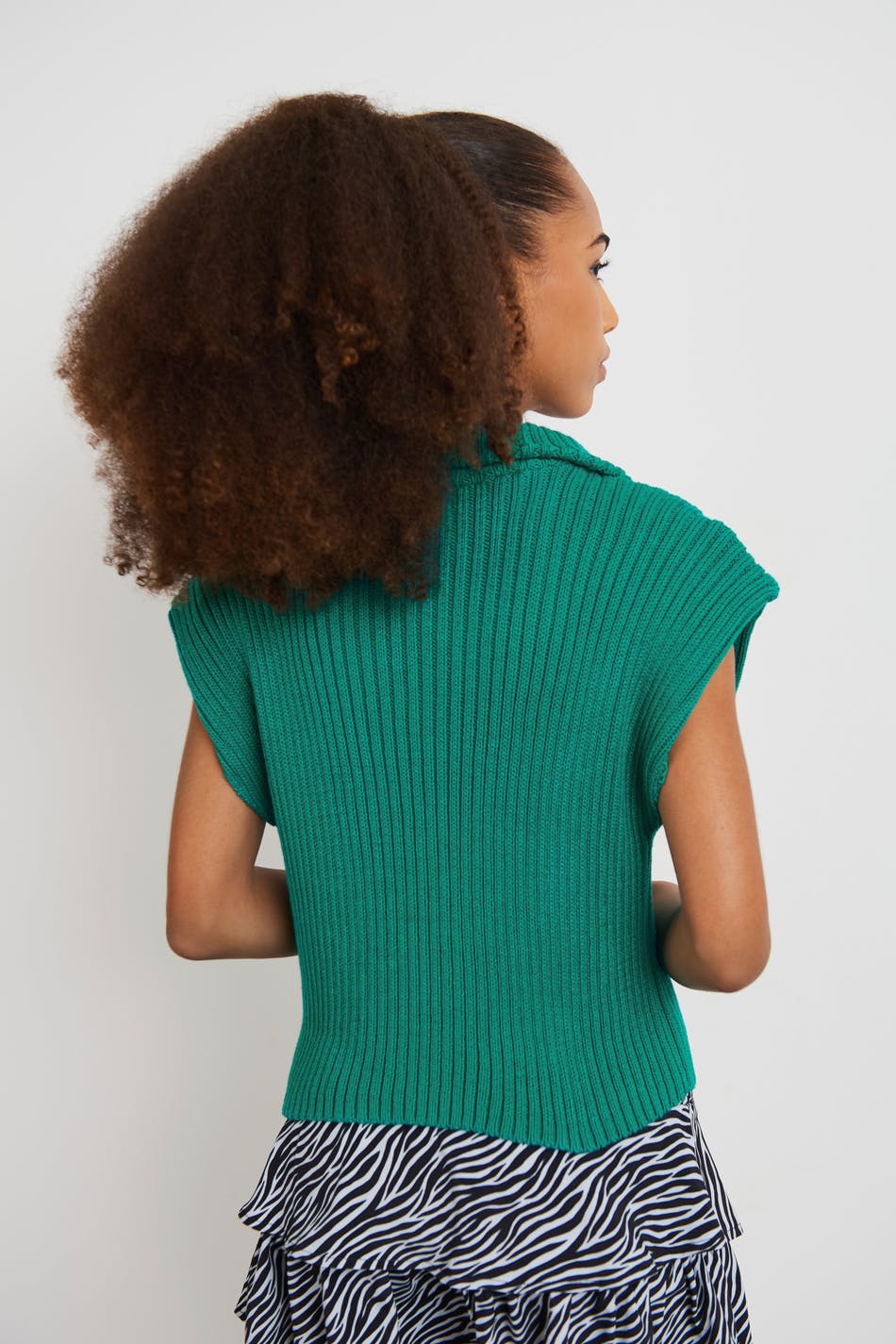 S knitted cropped vest