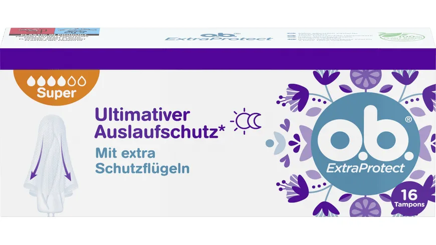 o.b. Tampons ultimativer Auslaufschutz mit extra Schutzflügeln