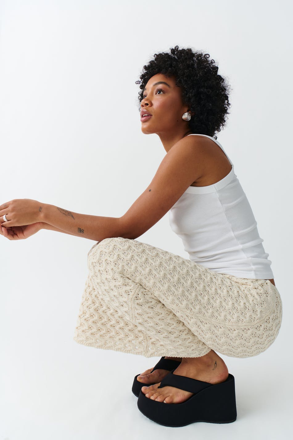 Crochet maxi knit skirt