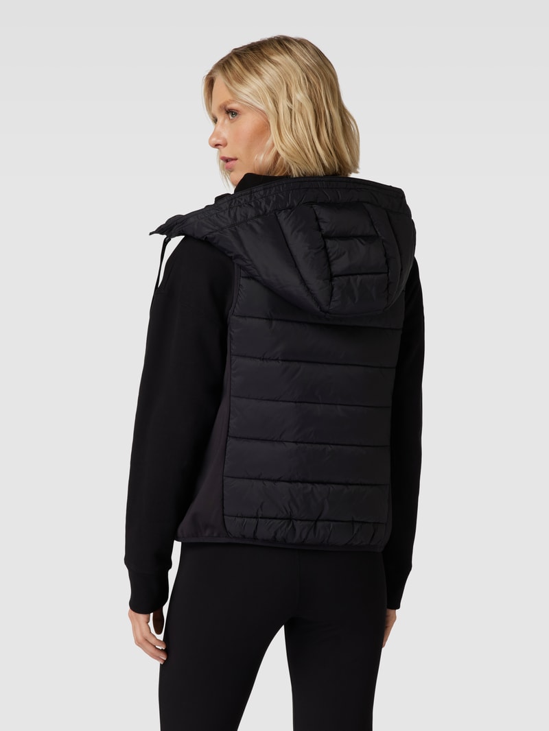 Steppweste mit Label-Patch Modell 'WET CIRE' in schwarz
