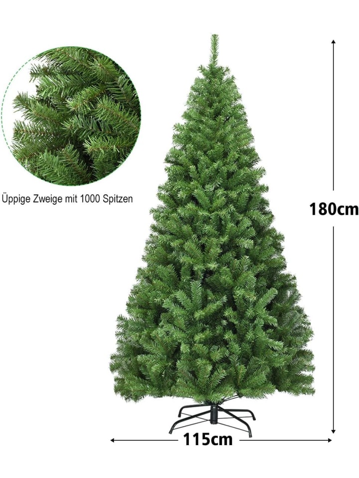 COSTWAY Künstlicher Weihnachtsbaum in Grün günstig kaufen 180 cm