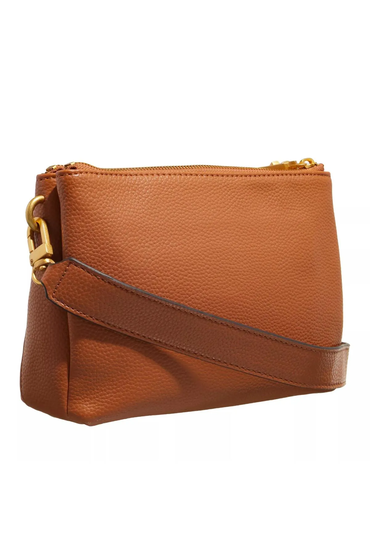 Guess  Laryn Umhängetasche mit Doppelreißverschluss Cognac