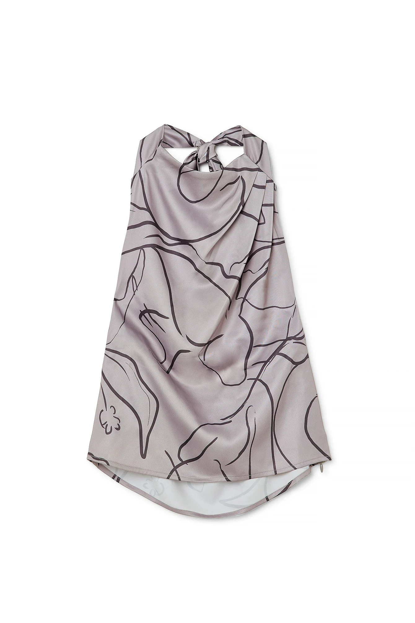 Drapiertes Neckholder-Top aus Satin