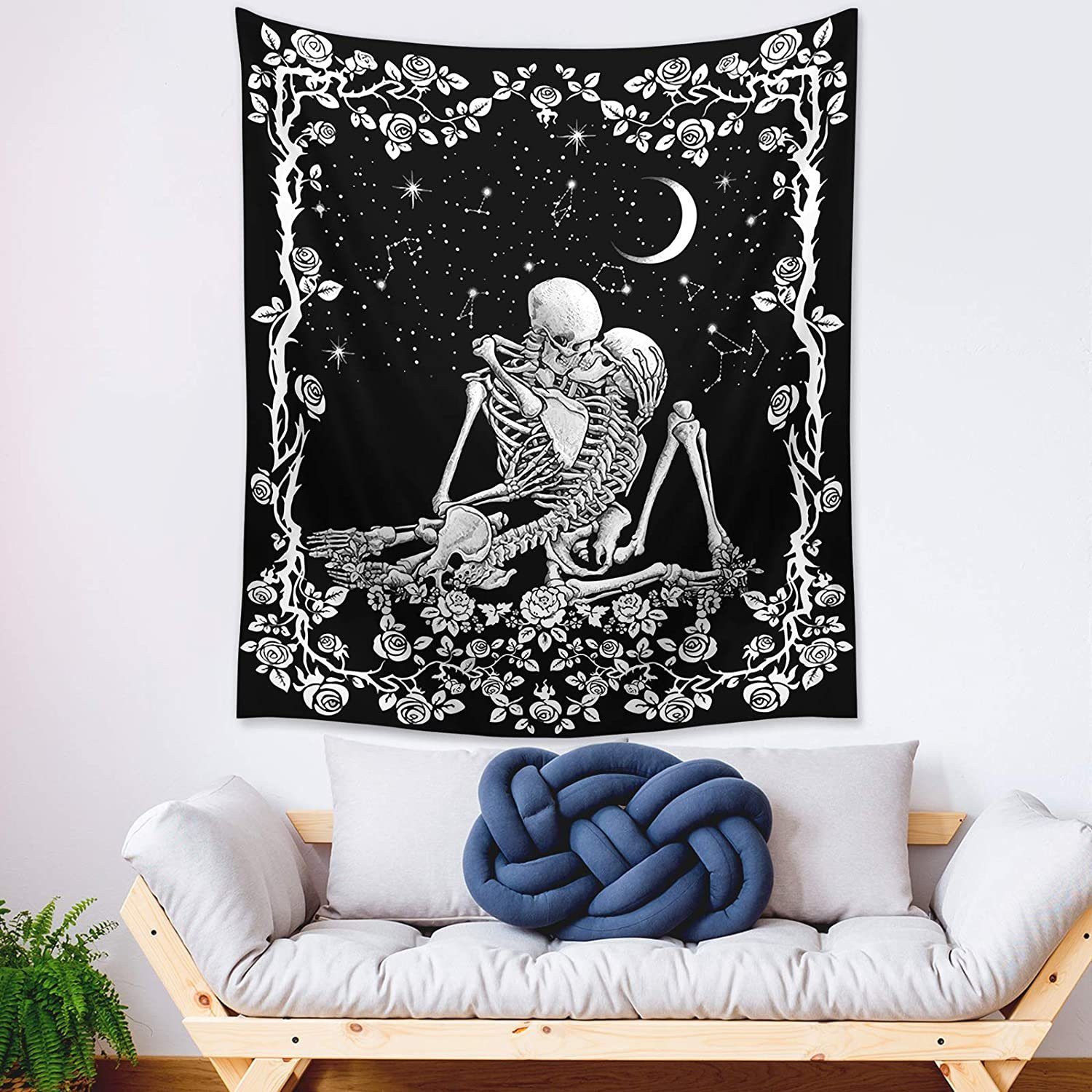 Wandteppich Kissing Lovers Skull Tapestry,für Wohnzimmer Schlafzimmer (51