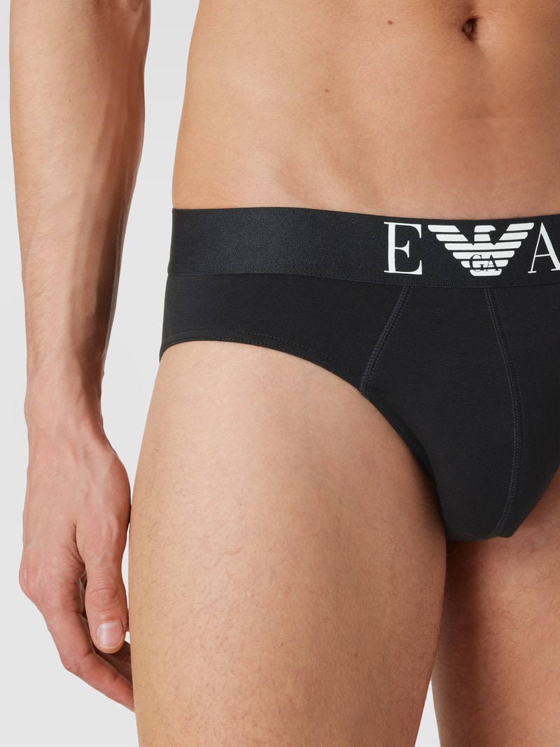 Slip mit Label-Print Modell 'SHINY BIG LOGO' in schwarz