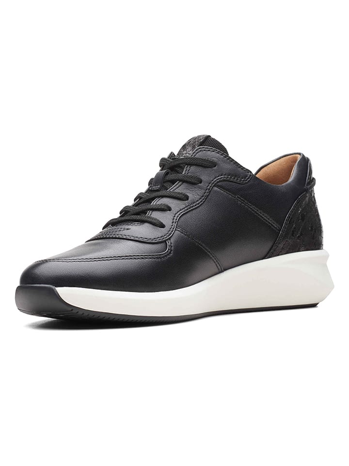 Clarks Leder-Sneakers in Schwarz günstig kaufen
