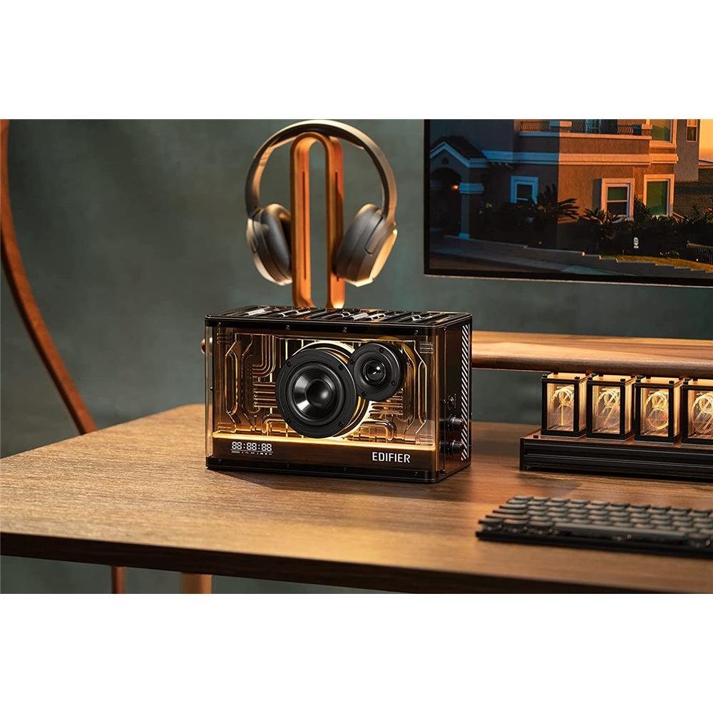 Edifier® QD35 Bluetooth-Lautsprechersystem Schwarz Lautsprechersystem (Bluetooth, 40 W, mit RGB-Lichteffekten und zwei Ladeanschlüssen)