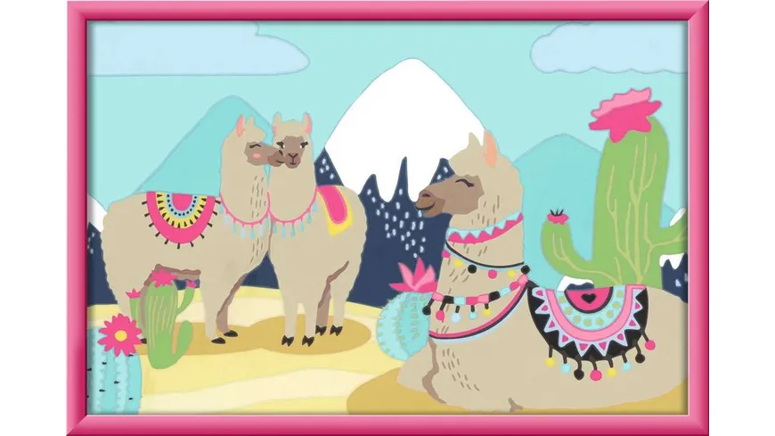 Ravensburger Beschäftigung - Malen nach Zahlen - Glückliche Lamas – Kinder ab 7 Jahren