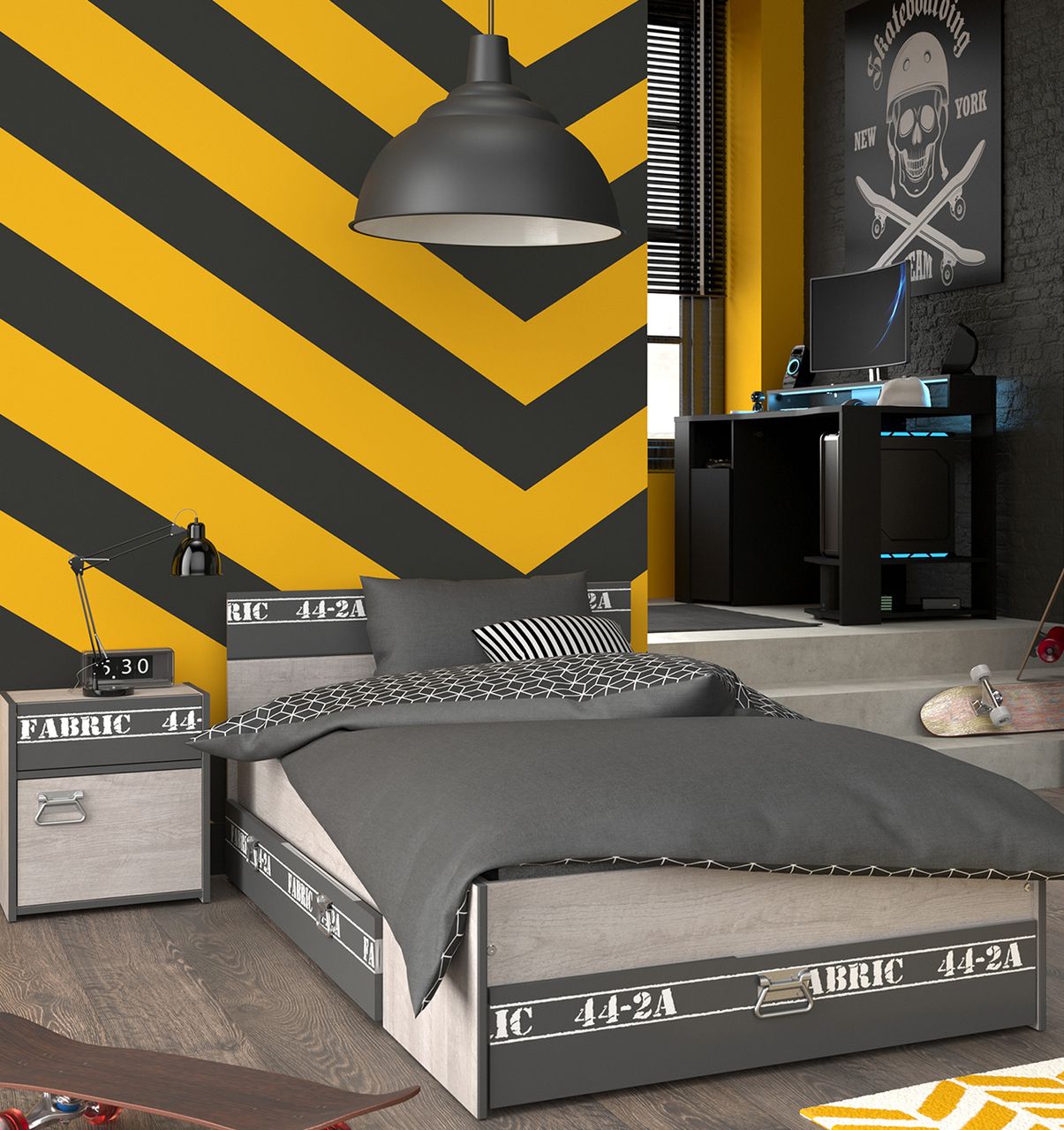 Parisot Kinderzimmer, 4-tlg., Fabric 22 - mit Gamertisch