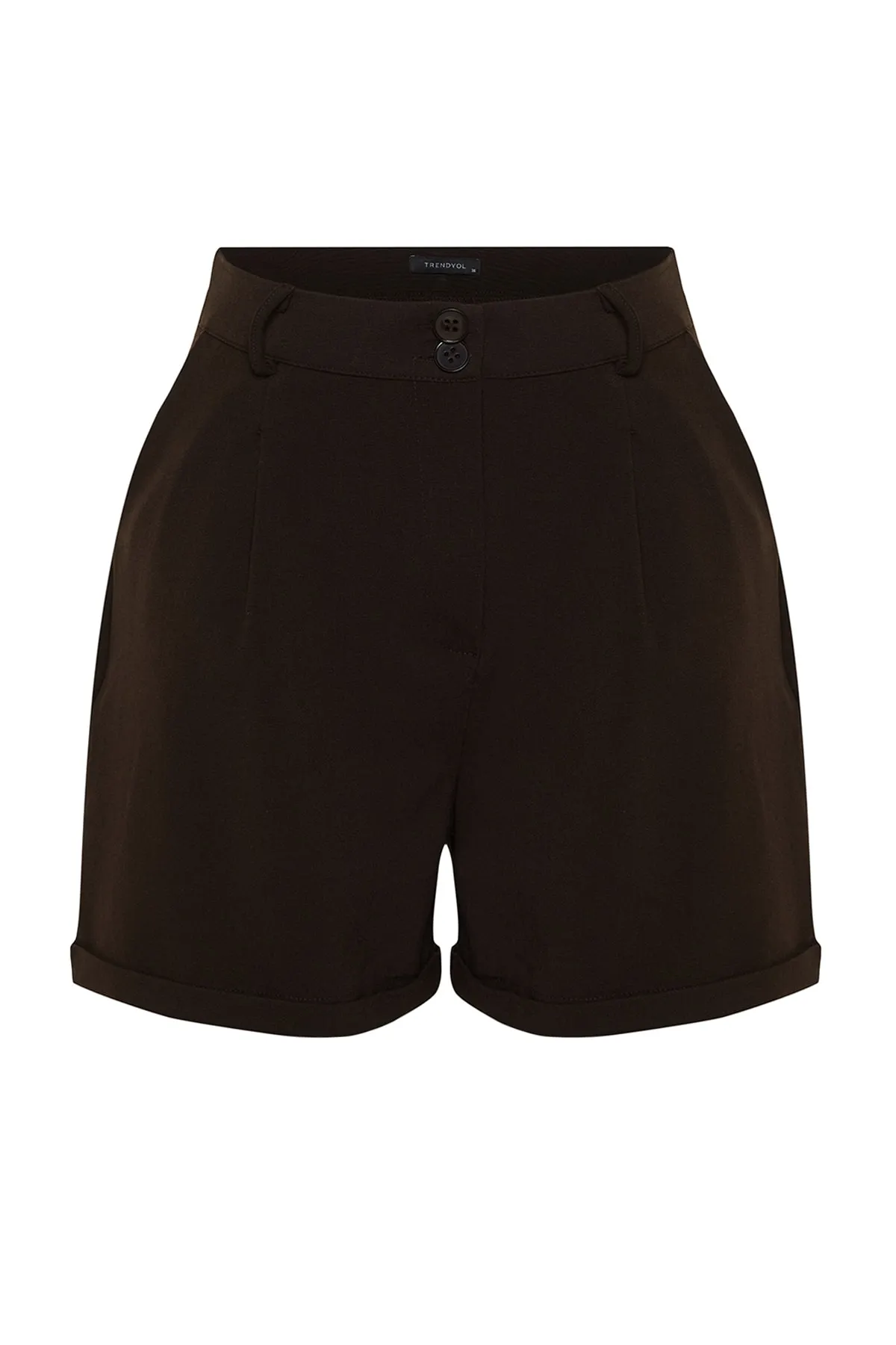 Trendyol Collection  Shorts - Braun - Hoher Bund